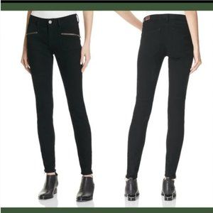 JOIE black The Moto Skinny jean in caviar with zipper accents